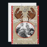 Cartes Pour Fêtes Annuelles Christmas Reindee Winter Snowflakes Holiday Photo<br><div class="desc">Christmas Reindeer Winter Snowflakes Carte photo de vacances</div>