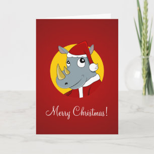 Cartes Pour Fêtes Annuelles Christmas rhinoceros cartoon