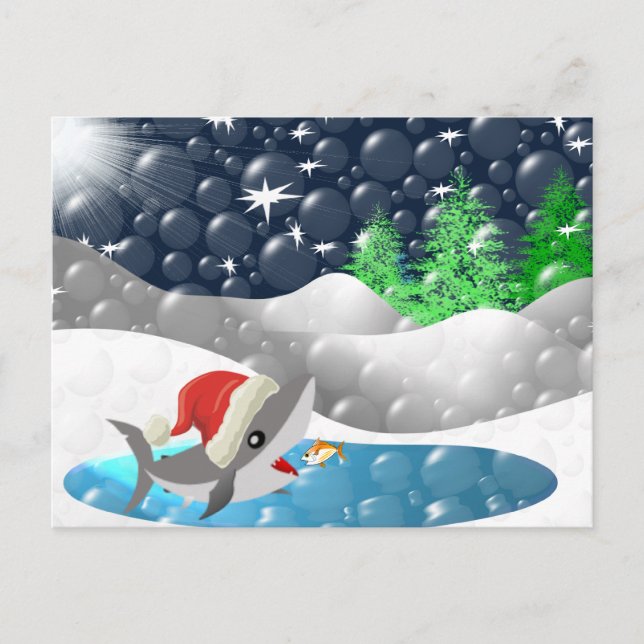 Cartes Pour Fêtes Annuelles Christmas Shark (Devant)