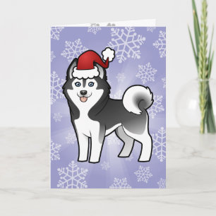 Cartes Pour Fêtes Annuelles Christmas Siberian Husky / Alaskan Malamute