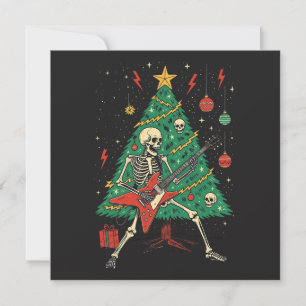 Cartes Pour Fêtes Annuelles Christmas Skeleton Guitariste