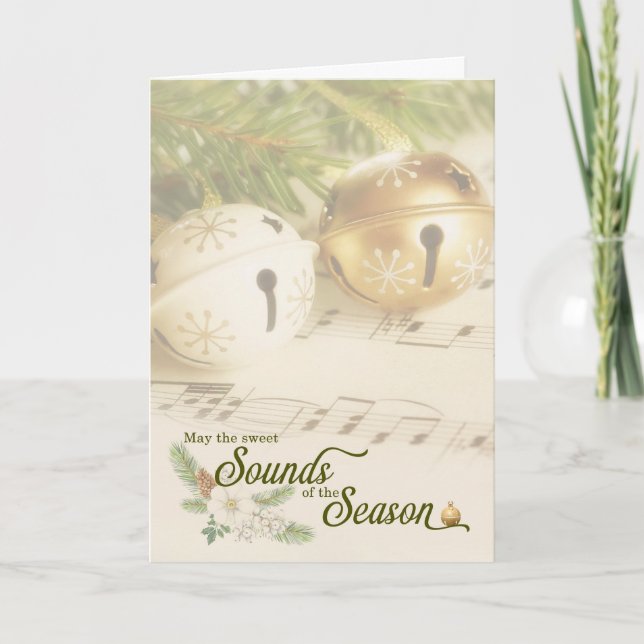 Cartes Pour Fêtes Annuelles Christmas Sleigh Bells and Sheet Music Holiday (Devant)