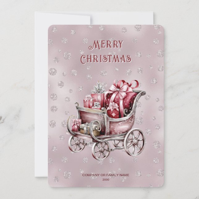 Cartes Pour Fêtes Annuelles Christmas Sleigh With Gifts Holiday Card (Devant)