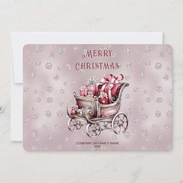 Cartes Pour Fêtes Annuelles Christmas Sleigh With Gifts Holiday Card (Devant)