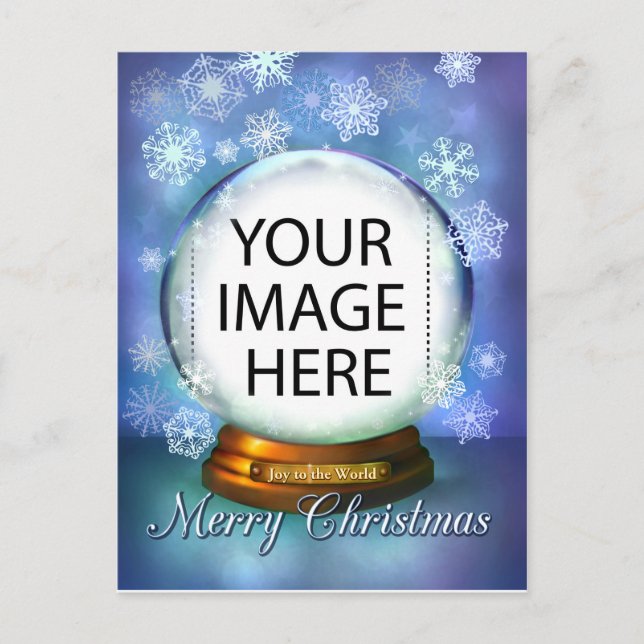 Cartes Pour Fêtes Annuelles Christmas Snow Globe pour votre propre photo (Devant)