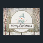 Cartes Pour Fêtes Annuelles Christmas Snowman<br><div class="desc">Carte postale Noël Snowman</div>