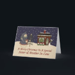 Cartes Pour Fêtes Annuelles Christmas Snowman Spécial Soeur & Frère En Droit<br><div class="desc">carte</div>