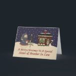 Cartes Pour Fêtes Annuelles Christmas Snowman Spécial Soeur & Frère En Droit<br><div class="desc">carte</div>
