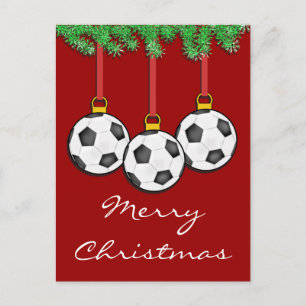 Cartes Pour Fêtes Annuelles Christmas Soccer Postcard