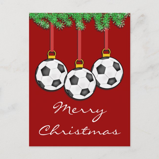 Cartes Pour Fêtes Annuelles Christmas Soccer Postcard (Devant)