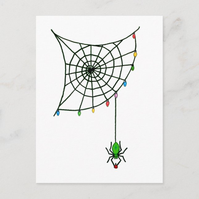 Cartes Pour Fêtes Annuelles Christmas Spider Web Lights Goth Holiday (Devant)