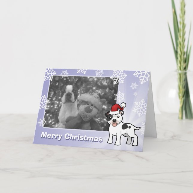 Cartes Pour Fêtes Annuelles Christmas Staffordshire Bull Terrier (Devant)