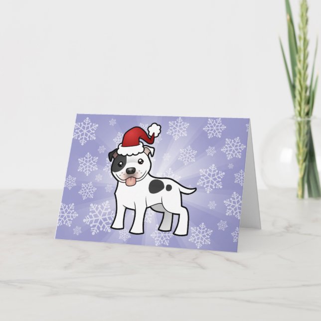 Cartes Pour Fêtes Annuelles Christmas Staffordshire Bull Terrier (Devant)