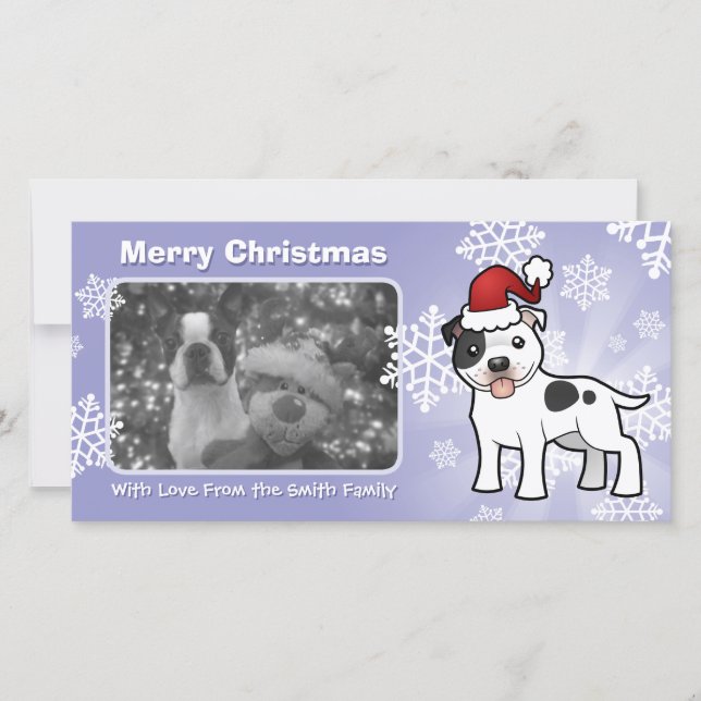 Cartes Pour Fêtes Annuelles Christmas Staffordshire Bull Terrier (Devant)