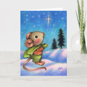 Cartes Pour Fêtes Annuelles Christmas Star Wish - Jolie souris de Noël