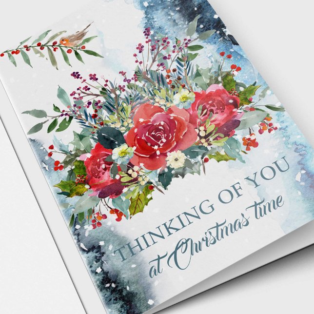 Cartes Pour Fêtes Annuelles Christmas Sympathy Card : Le Teinking of You (Thinking Of You At Christmas Time Sympathy Memorial Bereavement Remembrance Christmas Card)
