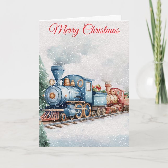 Cartes Pour Fêtes Annuelles Christmas train (Devant)