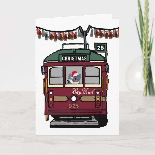 Cartes Pour Fêtes Annuelles Christmas Tram (Devant)