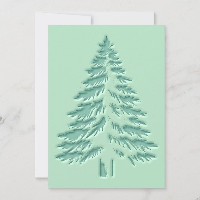 Cartes Pour Fêtes Annuelles Christmas Tree Faux Embossed Distressed Green (Devant)