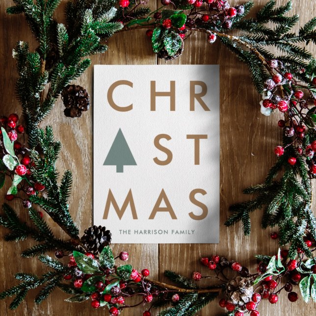 Cartes Pour Fêtes Annuelles Christmas Tree | Modern Minimalist Scandinavian (Créateur téléchargé)