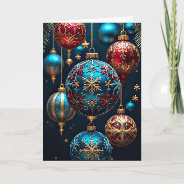 Cartes Pour Fêtes Annuelles Christmas Tree Ornaments Christmas Card (Devant)