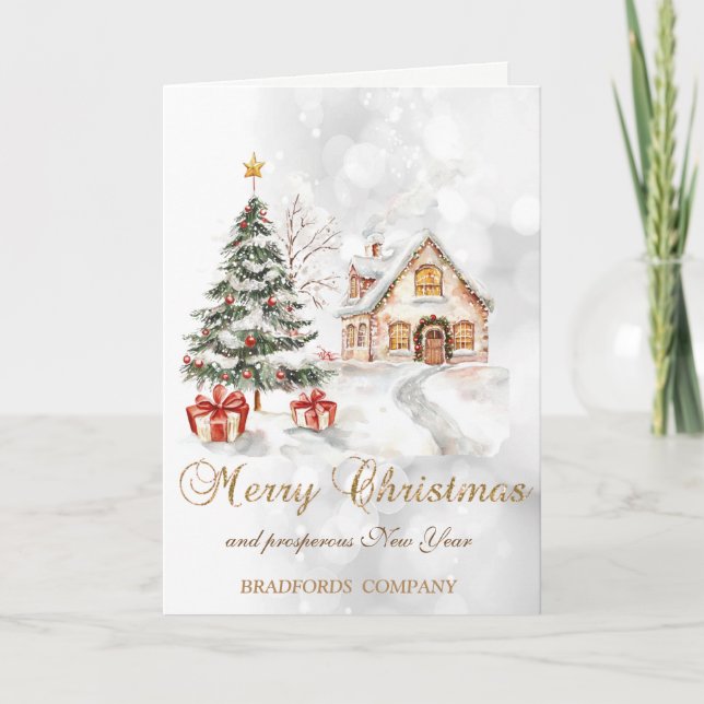 Cartes Pour Fêtes Annuelles Christmas Tree présente Maison Bokeh Company (Devant)