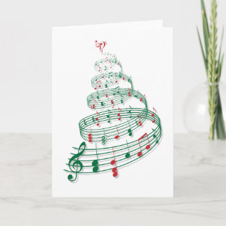 Cartes Pour Fêtes Annuelles Christmas tree with music notes