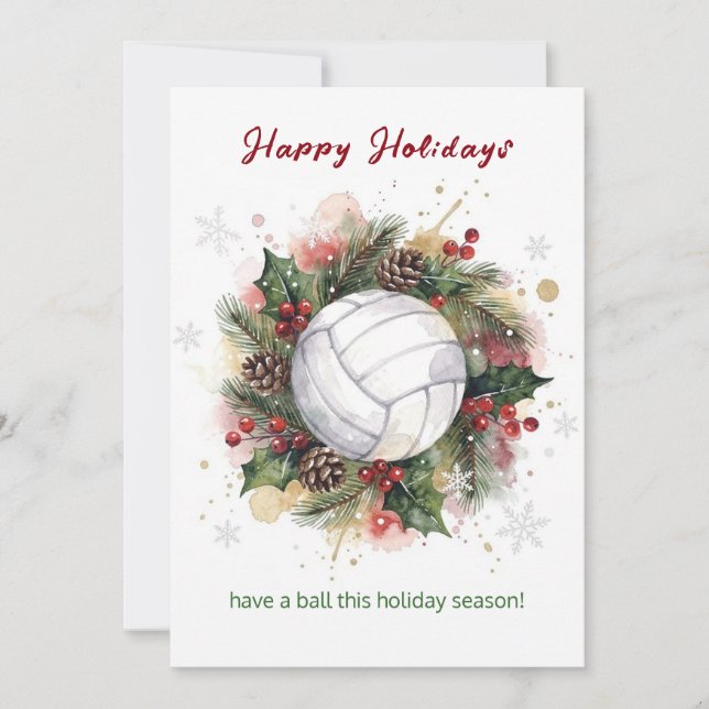 Cartes Pour Fêtes Annuelles Christmas Volleyball Holiday Greeting Cards (Devant)