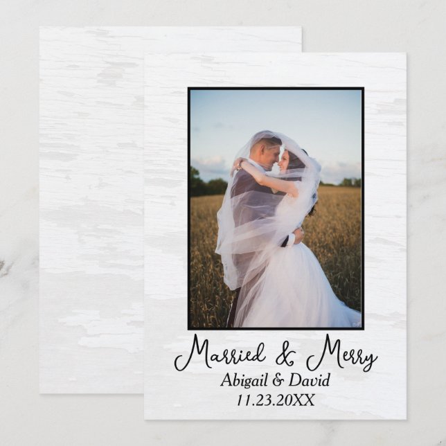 Cartes Pour Fêtes Annuelles Christmas Wedding Photo (Devant / Derrière)