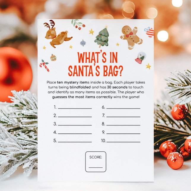 Cartes Pour Fêtes Annuelles Christmas What's in Santa's Bag Game (Christmas Party Games )