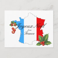 Christmas Wishes and decorations on Map of France