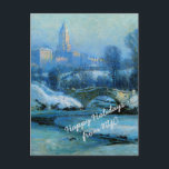 Cartes Pour Fêtes Annuelles Christmas wishes from Central Park in WInter<br><div class="desc">Painting from 1930 of New York CIty's Central Park. Customizable Christmas greeting</div>