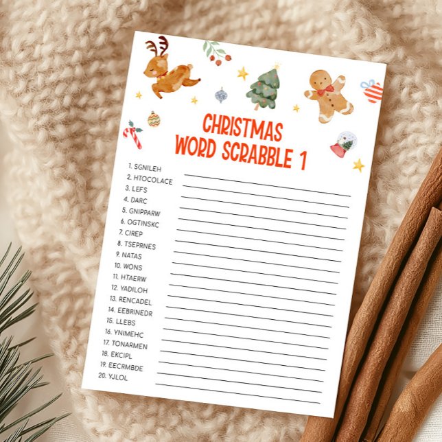 Cartes Pour Fêtes Annuelles Christmas Word Scrabble Game (Christmas Party Games )