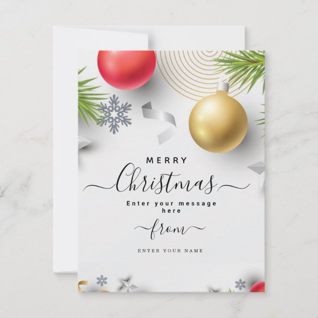 Cartes Pour Fêtes Annuelles Christmass personnalisée (Devant)