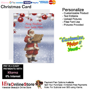 Cartes Pour Fêtes Annuelles Christmassasy Naught ou Nice Santa Claus Liste 7