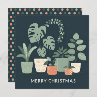 Cartes Pour Fêtes Annuelles Chritmas Orange Green Pots Plantes