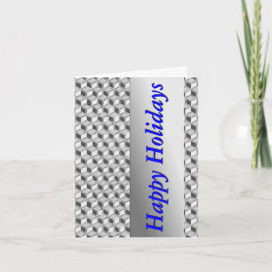 Cartes Pour Fêtes Annuelles Chrome 3-d boîtes - gris argent et bleu