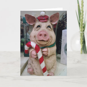 CARTES POUR FÊTES ANNUELLES CHRSITMAS **PIG** ONT UN CHRISMAS FANTASIQUE