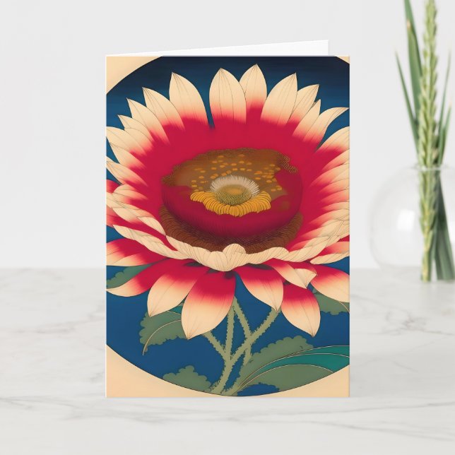 Cartes Pour Fêtes Annuelles Chrysanthemum Une étude de style japonais (Devant)