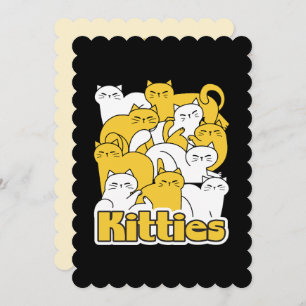 Cartes Pour Fêtes Annuelles Chubby Kitties Design - Cat Art adorable