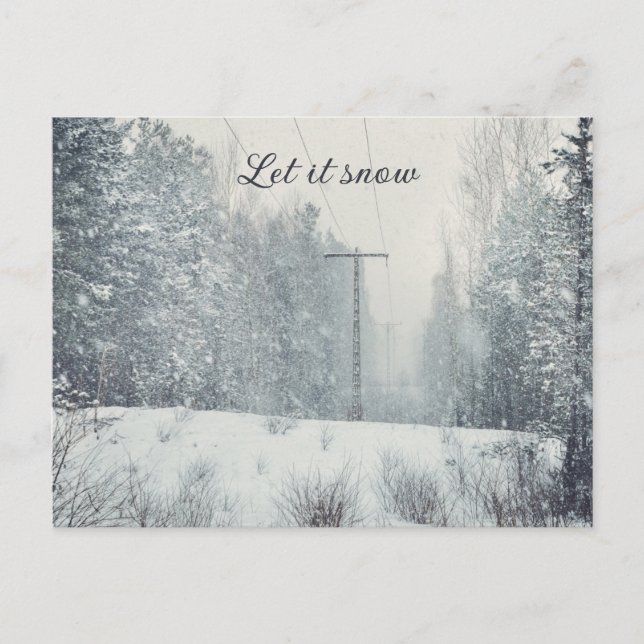 Cartes Pour Fêtes Annuelles Chutes de neige dans la forêt d'hiver  (Devant)