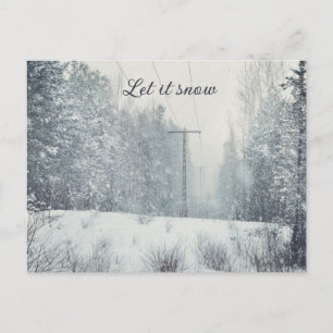 Cartes Pour Fêtes Annuelles Chutes de neige dans la forêt hivernale 