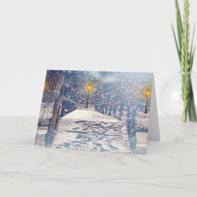 Cartes Pour Fêtes Annuelles Chutes de neige de Noël (Devant)