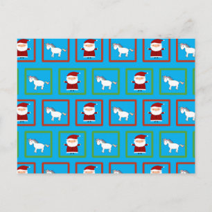Cartes Pour Fêtes Annuelles Ciel bleu licorne santa claus motif