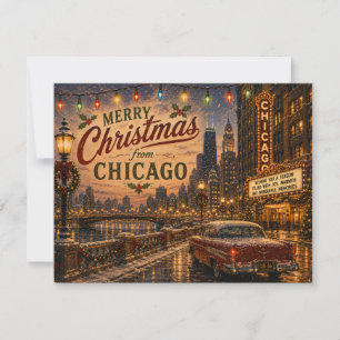 Cartes Pour Fêtes Annuelles Ciel de Noël de Chicago Vœux de Fêtes