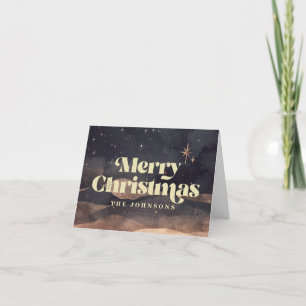 Cartes Pour Fêtes Annuelles Ciel hivernal étoilé moderne élégant chic