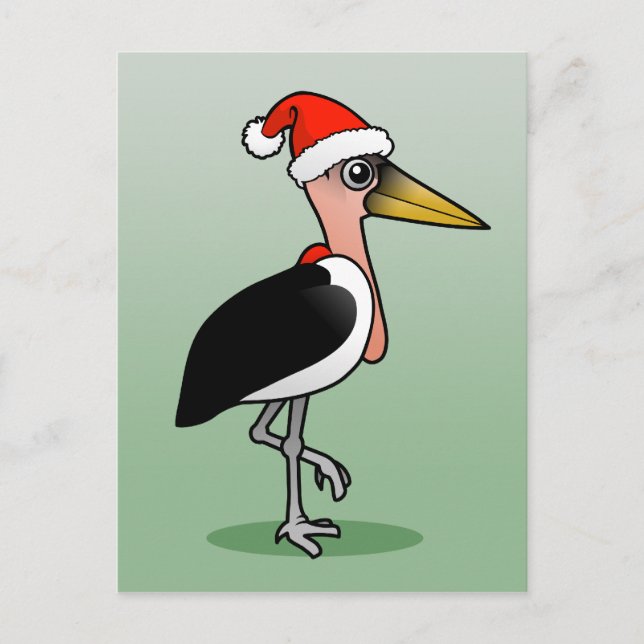 Cartes Pour Fêtes Annuelles Cigogne de marabout Père Noël (Devant)