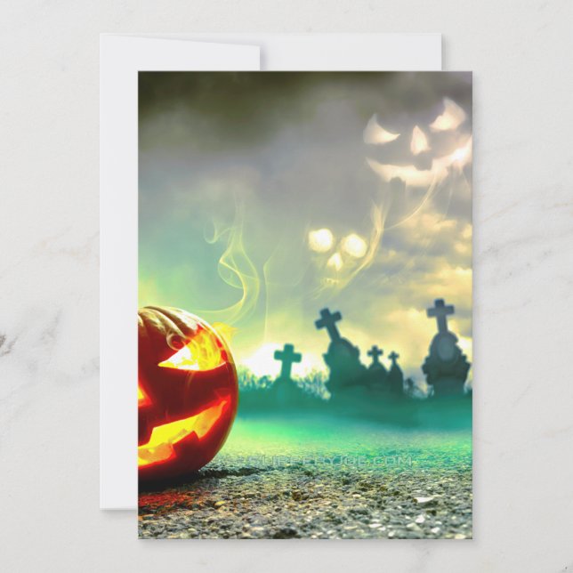 Cartes Pour Fêtes Annuelles Cimetière de la joyeuse Halloween de SlipperyJoe's (Devant)
