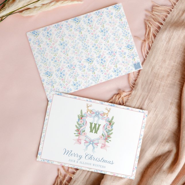 Cartes Pour Fêtes Annuelles Cimetière de Monogramme de Noël des papillons Prep (Créateur téléchargé)