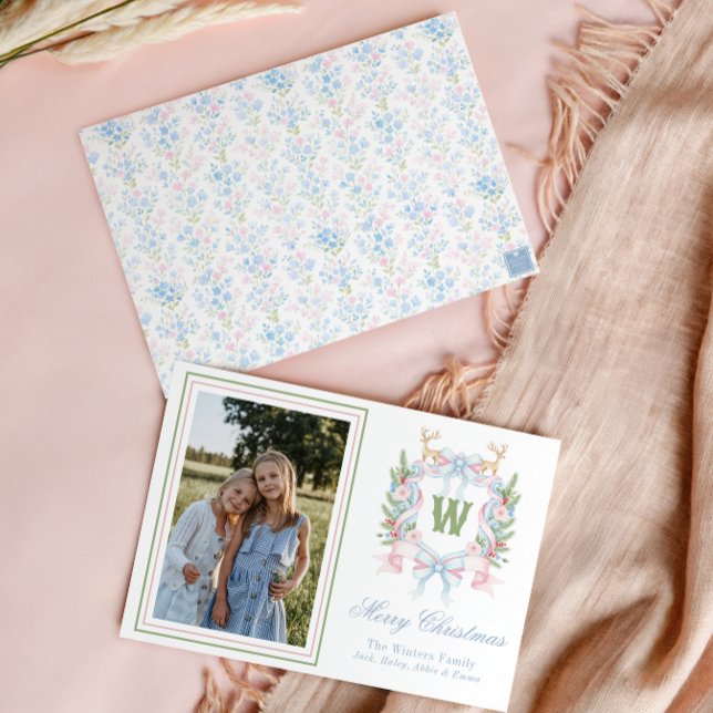 Cartes Pour Fêtes Annuelles Cimetière de Monogramme de Noël des papillons Prep (Créateur téléchargé)